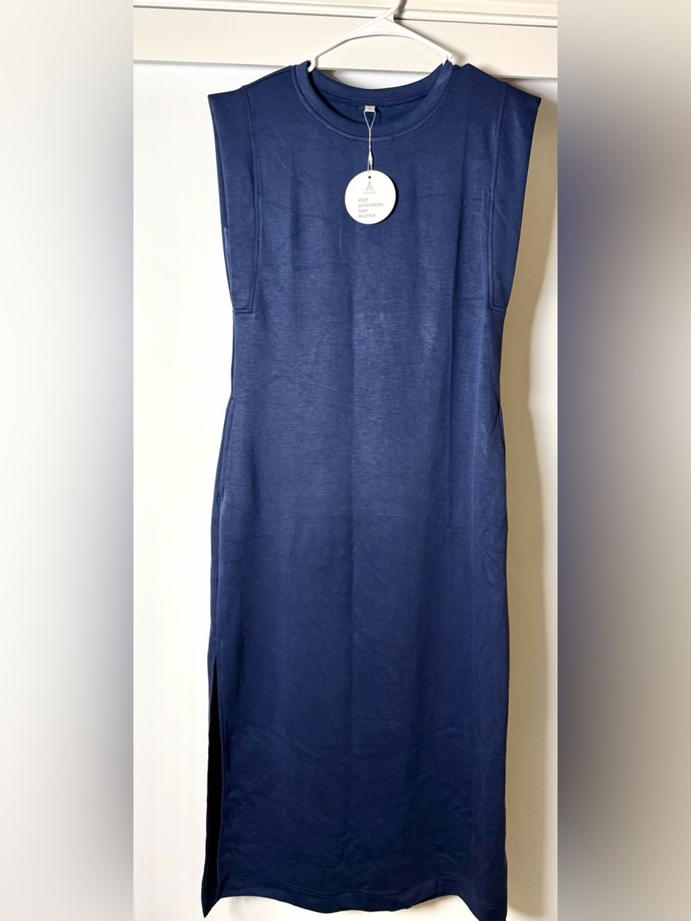 Navy Long Dress with Side Slit